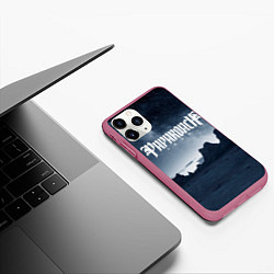 Чехол iPhone 11 Pro матовый Paparoach: Fear, цвет: 3D-малиновый — фото 2