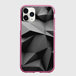 Чехол iPhone 11 Pro матовый Gray abstraction, цвет: 3D-малиновый
