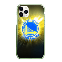 Чехол iPhone 11 Pro матовый Golden State Warriors 4, цвет: 3D-салатовый