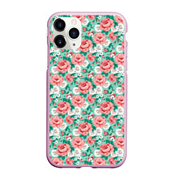 Чехол iPhone 11 Pro матовый Розы, цвет: 3D-розовый