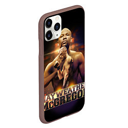 Чехол iPhone 11 Pro матовый Mayweather vs McGregor, цвет: 3D-коричневый — фото 2