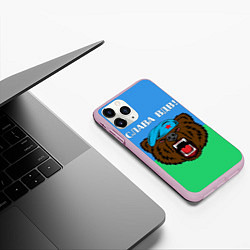 Чехол iPhone 11 Pro матовый Слава ВДВ, цвет: 3D-розовый — фото 2