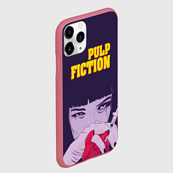 Чехол iPhone 11 Pro матовый Pulp Fiction: Dope Heart, цвет: 3D-малиновый — фото 2