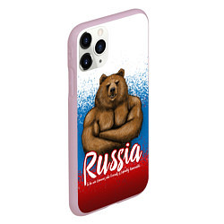 Чехол iPhone 11 Pro матовый Russian Bear, цвет: 3D-розовый — фото 2