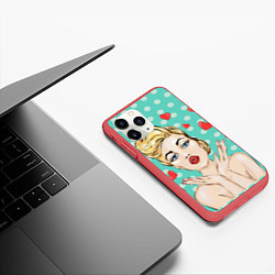 Чехол iPhone 11 Pro матовый Pop Art, цвет: 3D-красный — фото 2