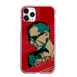 Чехол iPhone 11 Pro матовый Chester Bennington, цвет: 3D-розовый