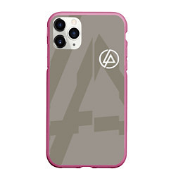 Чехол iPhone 11 Pro матовый Linkin Park: Grey style, цвет: 3D-малиновый