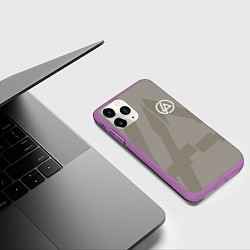 Чехол iPhone 11 Pro матовый Linkin Park: Grey style, цвет: 3D-фиолетовый — фото 2