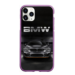 Чехол iPhone 11 Pro матовый BMW серебро, цвет: 3D-фиолетовый