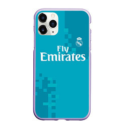 Чехол iPhone 11 Pro матовый Real Madrid, цвет: 3D-светло-сиреневый