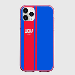 Чехол iPhone 11 Pro матовый ЦСКА Форма, цвет: 3D-малиновый