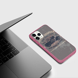 Чехол iPhone 11 Pro матовый Мотоцикл-5, цвет: 3D-малиновый — фото 2