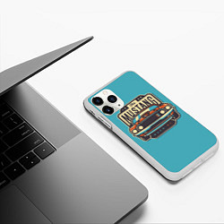 Чехол iPhone 11 Pro матовый Мустанг, цвет: 3D-белый — фото 2