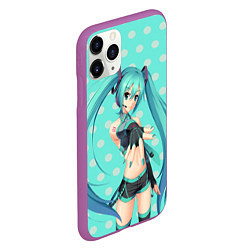 Чехол iPhone 11 Pro матовый Hatsune Miku, цвет: 3D-фиолетовый — фото 2