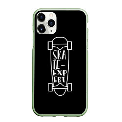 Чехол iPhone 11 Pro матовый Skate-expert, цвет: 3D-салатовый