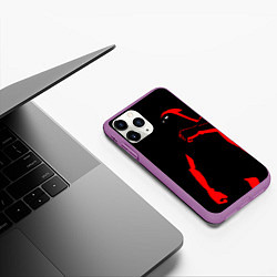 Чехол iPhone 11 Pro матовый Dethklok: Dark Man, цвет: 3D-фиолетовый — фото 2