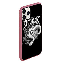Чехол iPhone 11 Pro матовый Dethklok: Goat Skull, цвет: 3D-малиновый — фото 2