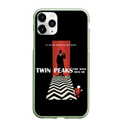 Чехол iPhone 11 Pro матовый Twin Peaks Man, цвет: 3D-салатовый
