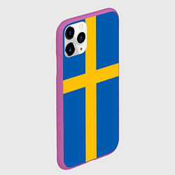 Чехол iPhone 11 Pro матовый Флаг Швеции, цвет: 3D-фиолетовый — фото 2