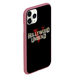 Чехол iPhone 11 Pro матовый Hollywood Undead V, цвет: 3D-малиновый — фото 2