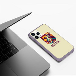Чехол iPhone 11 Pro матовый Led Zeppelin Art, цвет: 3D-серый — фото 2