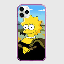 Чехол iPhone 11 Pro матовый Mona Liza, цвет: 3D-фиолетовый