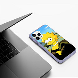 Чехол iPhone 11 Pro матовый Mona Liza, цвет: 3D-светло-сиреневый — фото 2