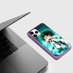 Чехол iPhone 11 Pro матовый Моя геройская академия, цвет: 3D-фиолетовый — фото 2