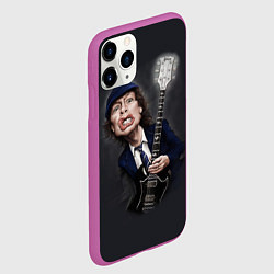 Чехол iPhone 11 Pro матовый AC/DC: Guitarist, цвет: 3D-фиолетовый — фото 2
