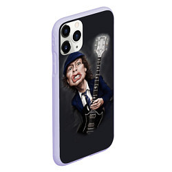 Чехол iPhone 11 Pro матовый AC/DC: Guitarist, цвет: 3D-светло-сиреневый — фото 2