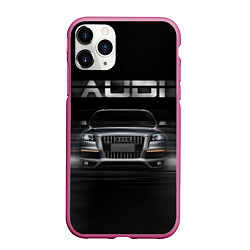 Чехол iPhone 11 Pro матовый Audi Q7 скорость, цвет: 3D-малиновый