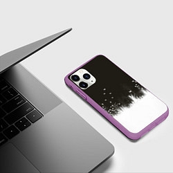 Чехол iPhone 11 Pro матовый Ночная полянка, цвет: 3D-фиолетовый — фото 2