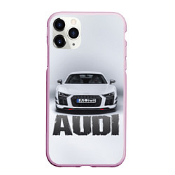 Чехол iPhone 11 Pro матовый Audi серебро, цвет: 3D-розовый