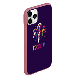 Чехол iPhone 11 Pro матовый Led Zeppelin Color, цвет: 3D-малиновый — фото 2