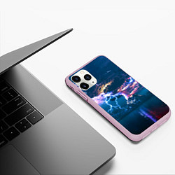 Чехол iPhone 11 Pro матовый Извержение вулкана, цвет: 3D-розовый — фото 2