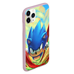 Чехол iPhone 11 Pro матовый Sonic, цвет: 3D-розовый — фото 2