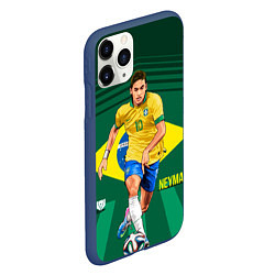 Чехол iPhone 11 Pro матовый Neymar Brazilian, цвет: 3D-тёмно-синий — фото 2