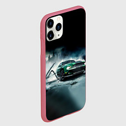 Чехол iPhone 11 Pro матовый Призрачный Ford Mustang, цвет: 3D-малиновый — фото 2