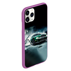 Чехол iPhone 11 Pro матовый Призрачный Ford Mustang, цвет: 3D-фиолетовый — фото 2