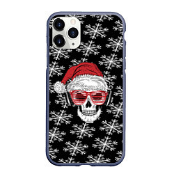 Чехол iPhone 11 Pro матовый Santa Skull хипстер, цвет: 3D-серый
