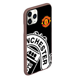 Чехол iPhone 11 Pro матовый Man United: Black Collection, цвет: 3D-коричневый — фото 2