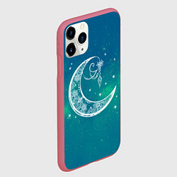 Чехол iPhone 11 Pro матовый Луна, цвет: 3D-малиновый — фото 2