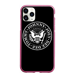 Чехол iPhone 11 Pro матовый The Ramones, цвет: 3D-малиновый