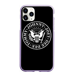 Чехол iPhone 11 Pro матовый The Ramones, цвет: 3D-светло-сиреневый