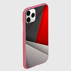Чехол iPhone 11 Pro матовый Lines, цвет: 3D-малиновый — фото 2