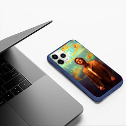 Чехол iPhone 11 Pro матовый Рыбки, цвет: 3D-тёмно-синий — фото 2