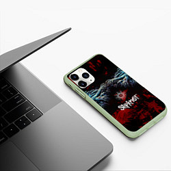 Чехол iPhone 11 Pro матовый Slipknot руки зомби, цвет: 3D-салатовый — фото 2