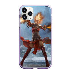 Чехол iPhone 11 Pro матовый Magic: The Gathering, цвет: 3D-светло-сиреневый