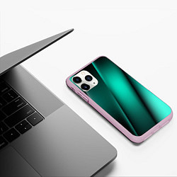 Чехол iPhone 11 Pro матовый Emerald lines, цвет: 3D-розовый — фото 2