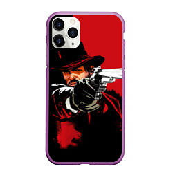 Чехол iPhone 11 Pro матовый Red Dead Redemption, цвет: 3D-фиолетовый